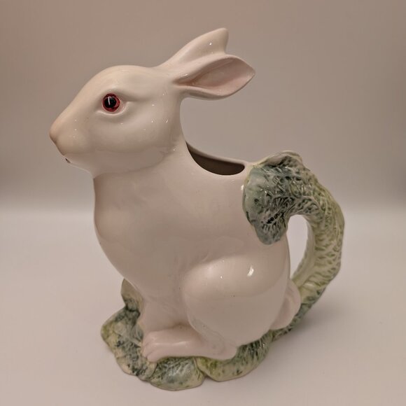 Pizzato Other - Vintage Pizzato Italy Bunny Pitcher – Handcrafted Ceramic Easter Rabbit 10.5"